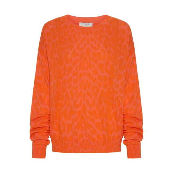 ONE TEASPOON Neon Coral Leopard Long Sleeve Knit Sweater NWT size Medium - Picture 3 of 13